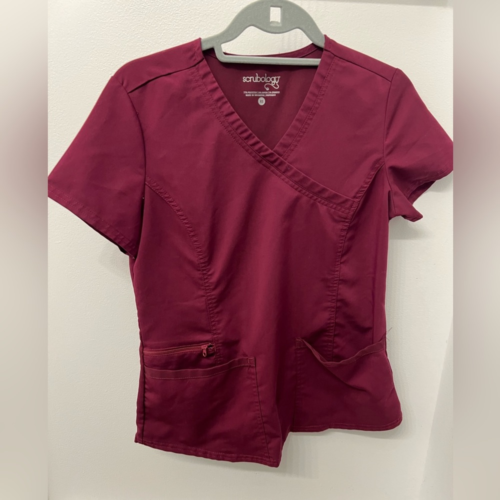 Scrubology Core Women's Mock Wrap Scrub Top